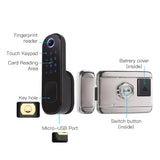 Tuya Smart Digital Door Lock with Fingerprint Recognition - WiFI Password Card Key Security Door Lock Control via SmartLife Google Alexa Apps