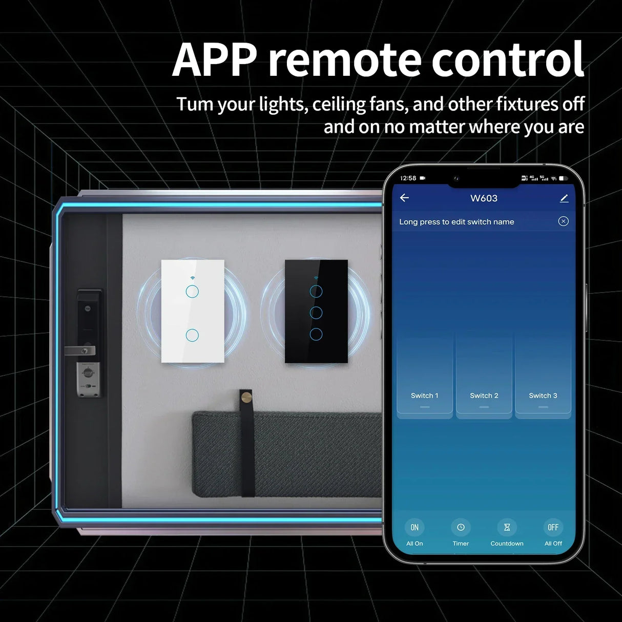 Tuya Zigbee Smart LED Light Switches No-Neutral Wire - WiFi Device Control via SmartLife Google Alexa Apps