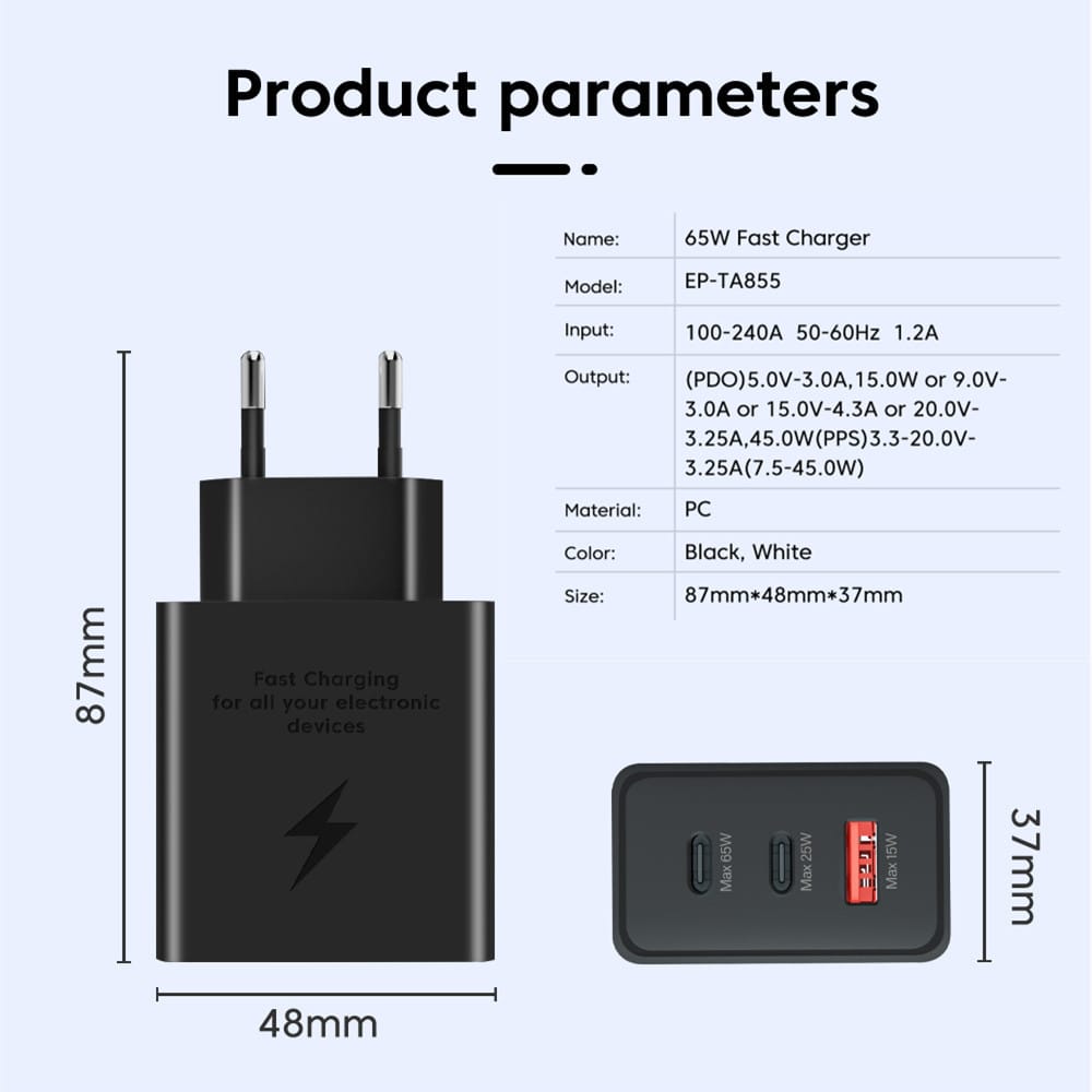 Ultimatives Duales USB-C-Schnellladegerät - Power Delivery PD Charge3