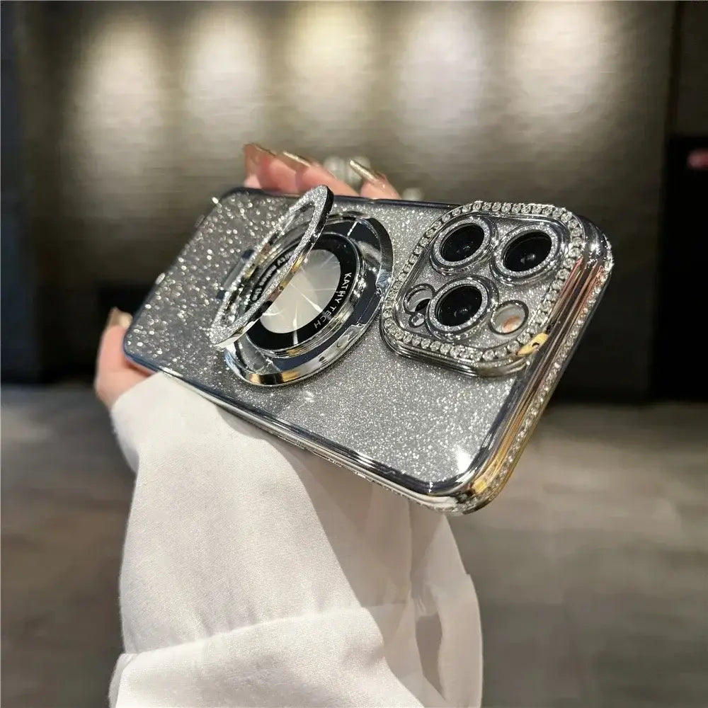 Luxury Magsafe Wireless Charging Jewelled Bling Case For iPhone 16 11