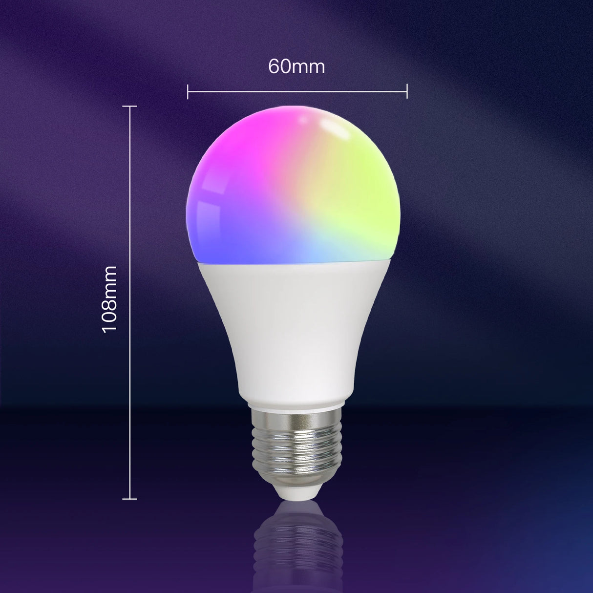 Tuya Smart Bluetooth LED Bulb E27 9W - WiFi RGB Dimmable Control via SmartLife Google Alexa Apps