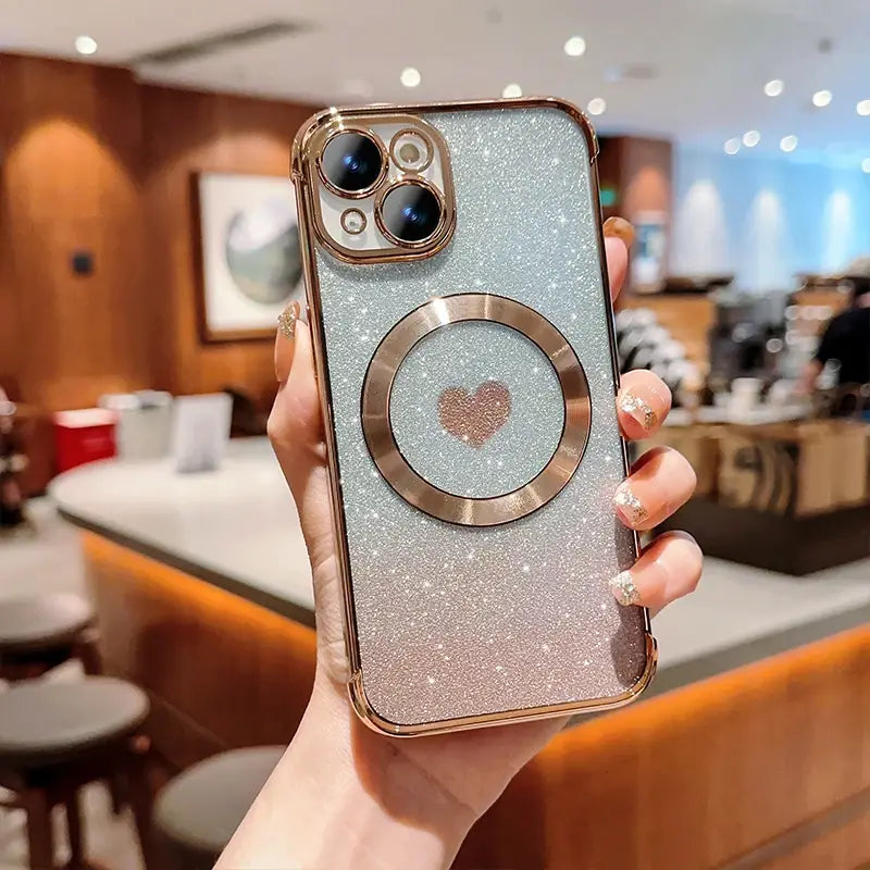 Etui de luxe pour téléphone portable pour IPhone, avec plaque d'électrolyse transparente pour l'attraction magnétique