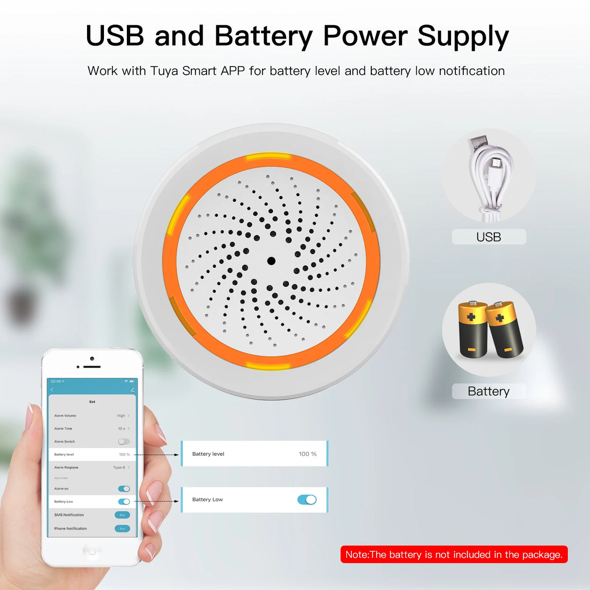 Tuya ZigBee Smart Sound and Light Siren - WiFi 90dB Alarm Control via SmartLife Google Alexa Apps