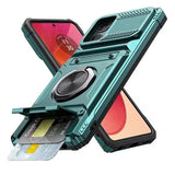 Shockproof Armor Card Slot Lens Protect Case with Magnetic Ring Holder Stand For Motorola Moto Edge 50 Fusion