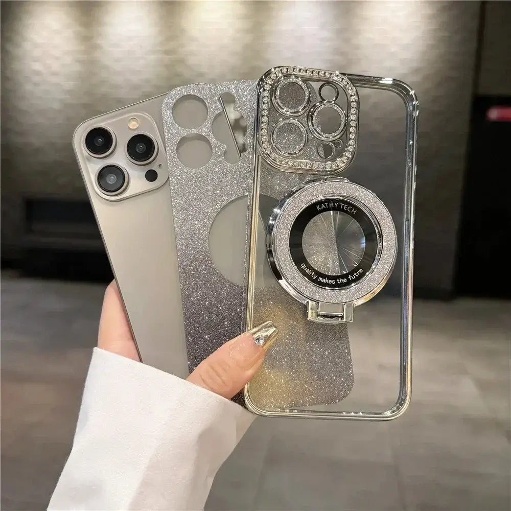 Luxury Magsafe Wireless Charging Jewelled Bling Case For iPhone 16 11