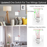 Tuya ZigBee Smart Light Switch No Neutral Wire - WiFi Scene Control via SmartLife Google Alexa Apps