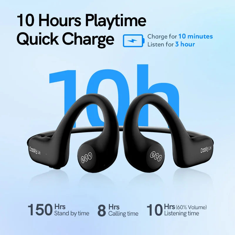 QCY T22 Crossky Open Ear Wireless Bluetooth 5.3 Earphones - TWS Noise Cancelling HiFi Stereo Dynamic Earpods Earbuds Headphones