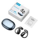 New Bee OWS earphones with charging case and user manual.