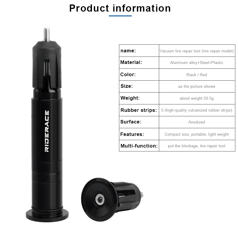 Reparaturset für schlauchlose Fahrradreifen mit Dichtmittel, Gummi