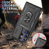 Shockproof Armor Case with Camera Slide Cover & Magnetic Ring Holder Stand For Samsung Galaxy S24 Ultra S23 Ultra S22 Plus S23 FE S21 A14 A54 A52S A34 Protective Grade Rugged Cover