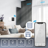 Tuya Smart 2.5D Arc Glass Touch Curtain Control Switch - WiFi Roller Blinds Shutters Control via SmartLife Google Alexa Apps