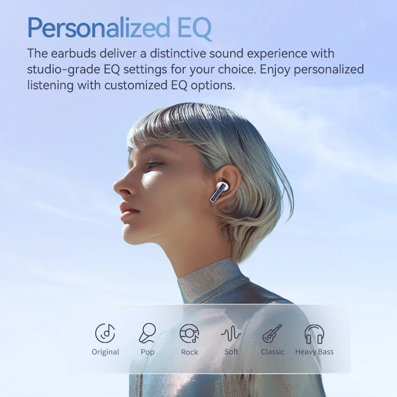 QCY MeloBuds Neo Wireless Bluetooth 5.3 Earphones with LED Display - TWS Noise Cancelling HiFi Stereo Dynamic Earbuds Headphones