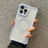 Luxury MagSafe Matte Translucent Case For iPhone 16 15 14 13 Pro Max Plus