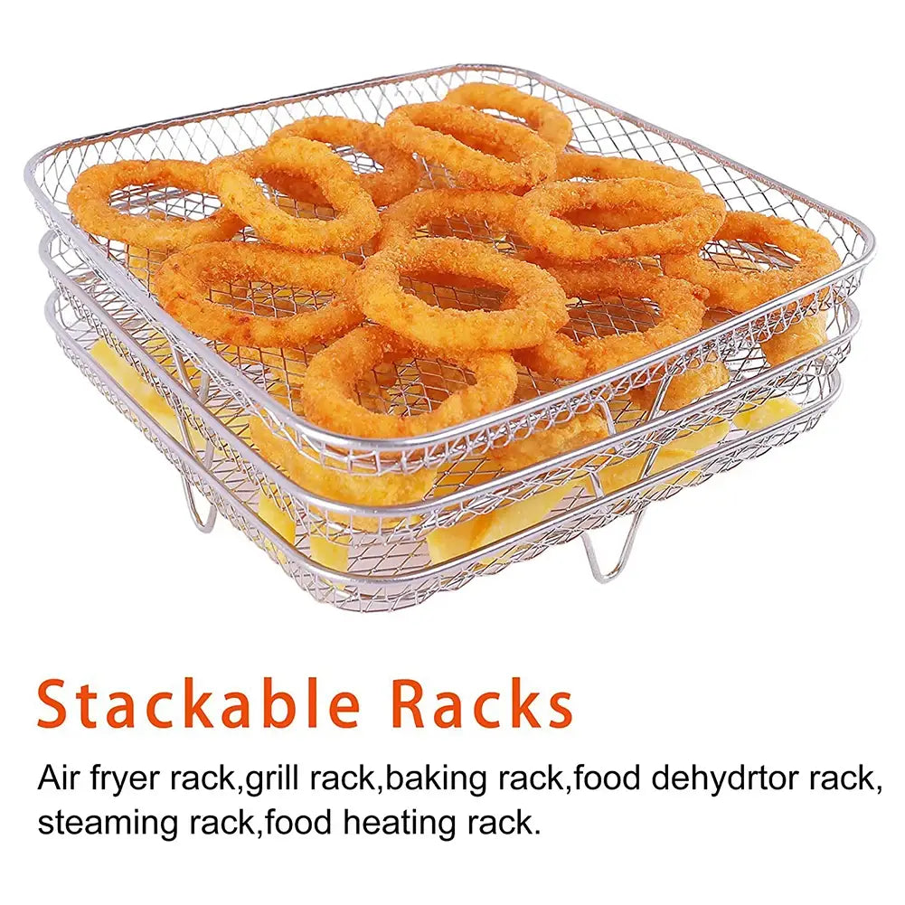 Stainless Steel Air Fryer Rack, Stackable Grid Grilling