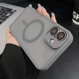 Luxury Matte Translucent MagSafe Armor Case For iPhone 16 Pro Max 15 14 13 12 11 Shockproof  Wireless Charge Cover