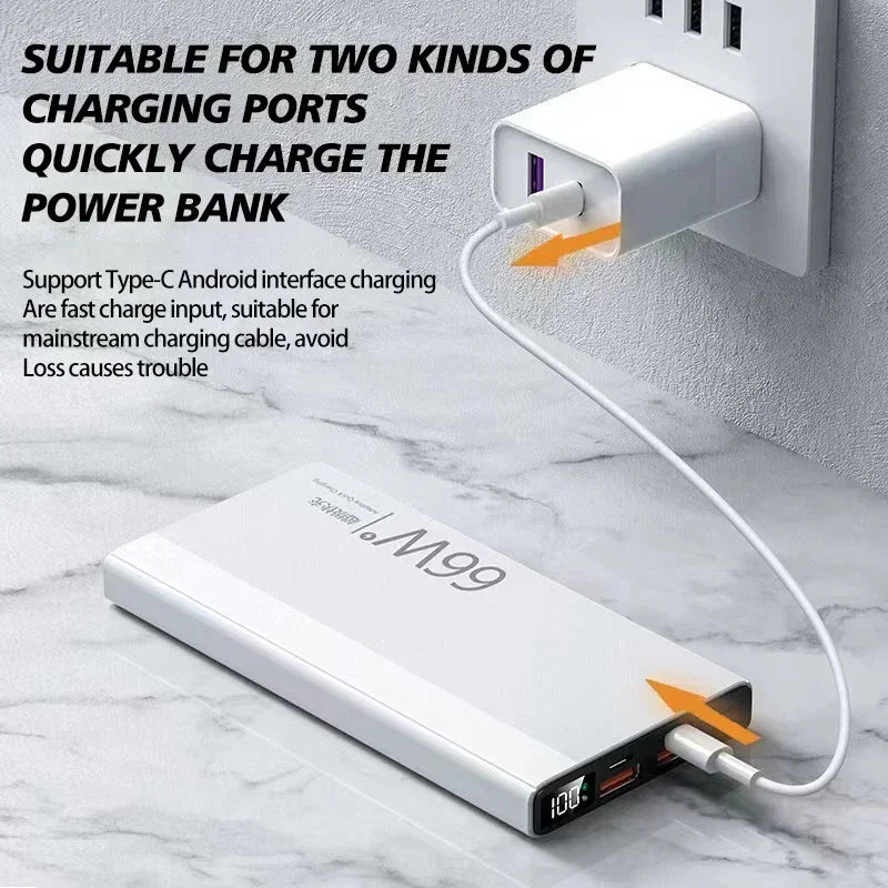 66W Fast Charge Power Bank 200000mAh - Power Delivery PD Phone External Battery