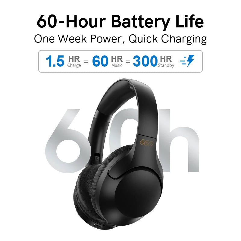 QCY H2 Pro Wireless Bluetooth 5.3 Headphones - 60H Gaming TWS Noise Cancelling HiFi Stereo Dynamic Headset