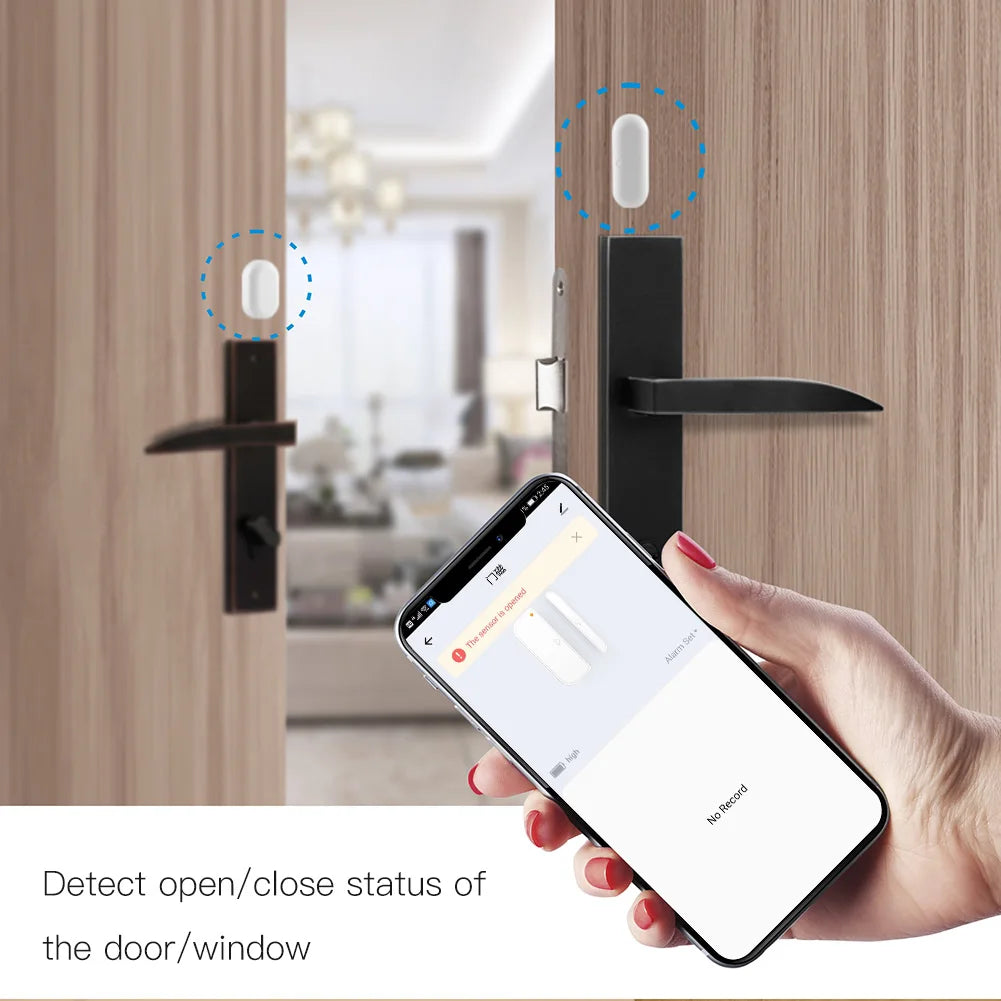 Tuya ZigBee Smart Window Door Gate Sensor - WiFi Security Detector Control via SmartLife Google Alexa Apps