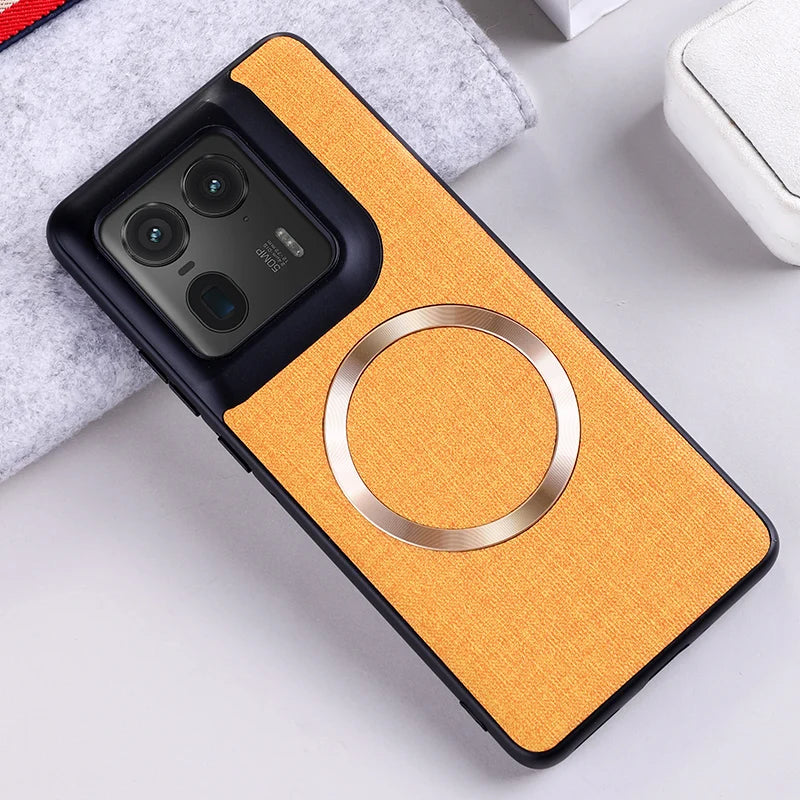 Luxury Cloth Texture Wireless Charge Lens Protect Hard Case For Motolora Moto Edge 50 X50 Ultra Pro Fusion