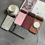 Luxury Pastel Leather Texture Leopard Print Design Wireless Charge Case For Google Pixel 5a 6a 7a 8a 9a 6 7 8 9 Pro Xl