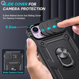 Armor 360 Shockproof Case with Magnetic Ring Holder Stand For iPhone 16 15 14 13 12 11 Pro Max Plus Mini XS XR X 8 7 Plus 8 7 SE  Heavy Duty with Camera Slide Cover