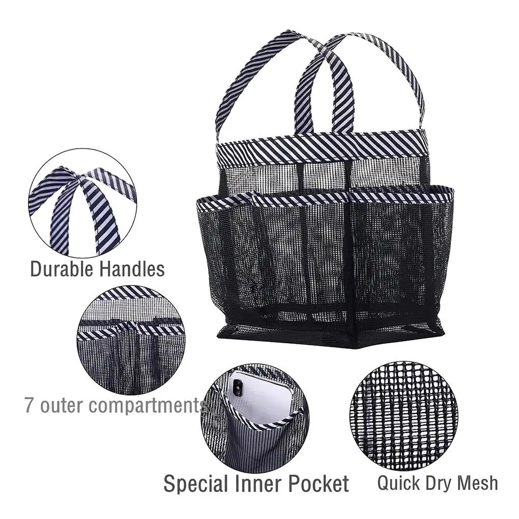 Dusch-Caddy-Tasche aus Mesh mit mehreren Taschen – perfekt für den Innenbereich