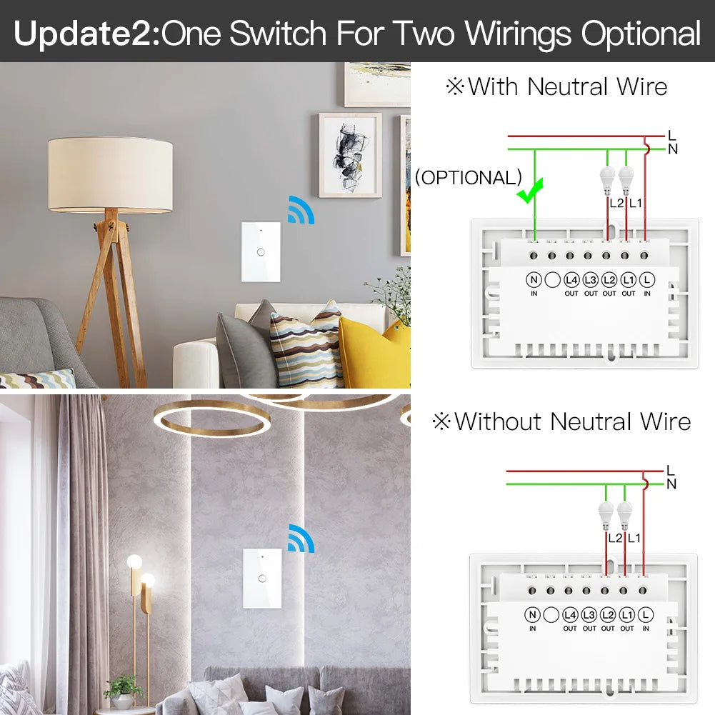 Tuya ZigBee Touch Smart Light Switch - WiFi Scene Control via SmartLife Google Alexa Apps