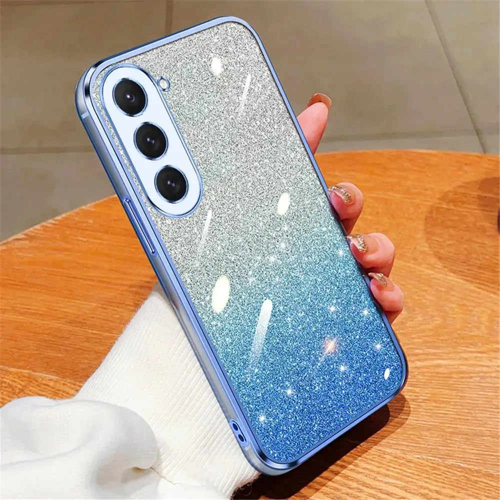 Gradient Glitter Plating Edge Phone Case For Samsung Galaxy S Series