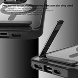 Luxury Matte MagSafe Case with Stand for iPhone 14 Plus 15 13 Pro Max 12 11 Cases Protective Wireless Charge Cover Metal Kickstand