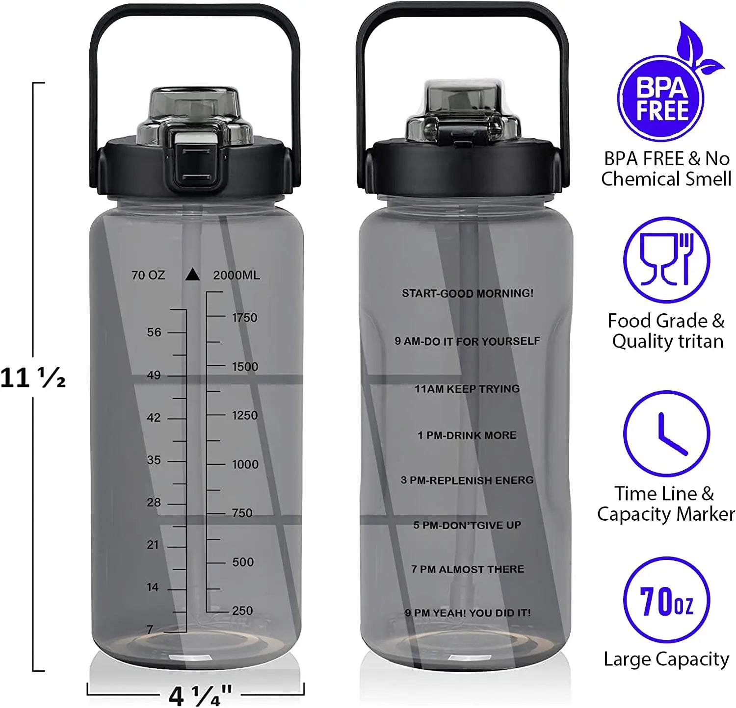 Bleiben Sie hydriert mit unserer 64-Unzen-Halbgallonen-Wasserflasche
