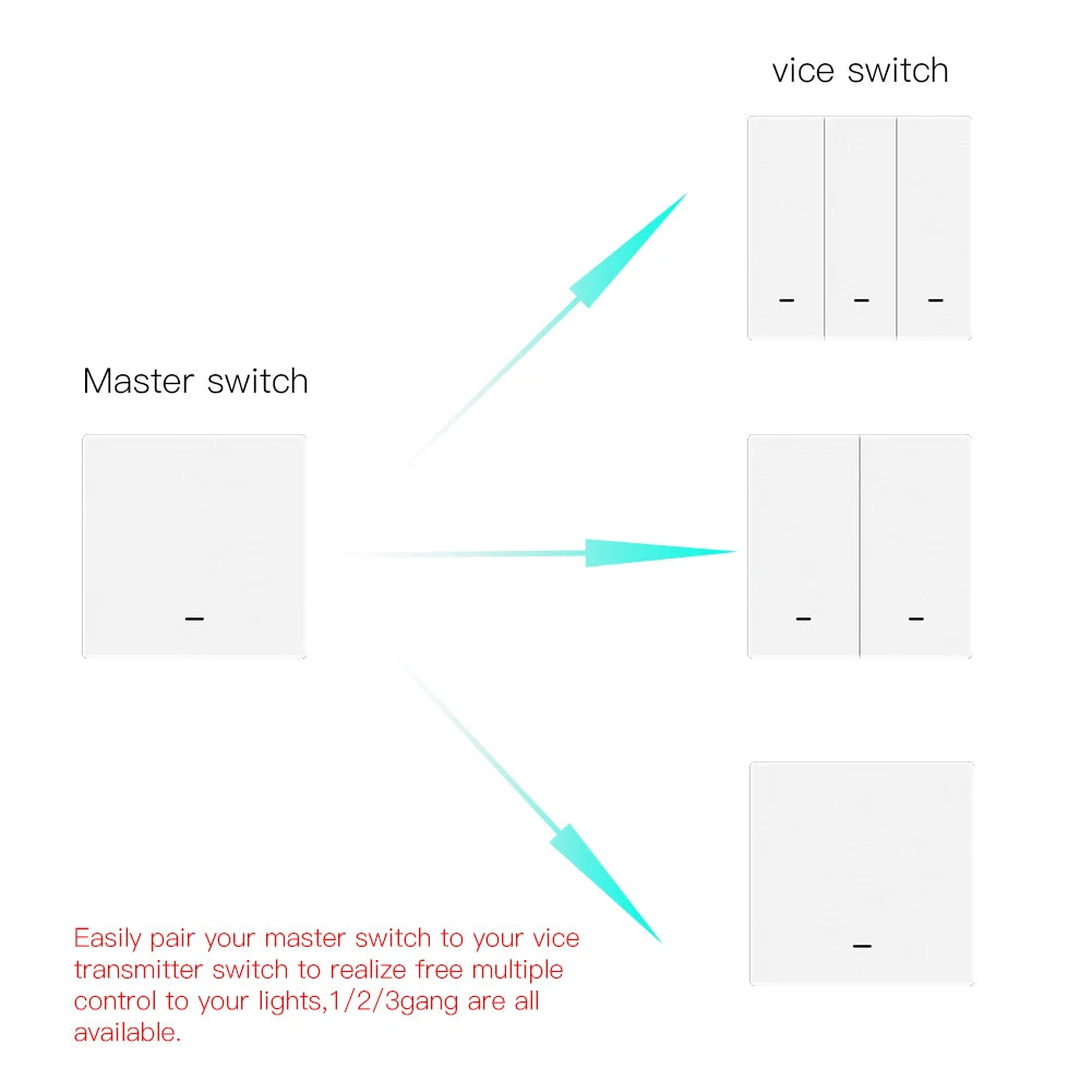 Smart Wall Light Switch - Single Double Triple WiFi Control via SmartLife Google Alexa Apps