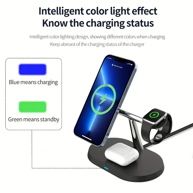 15W 3In1 MagSafe Wireless Charging Stand for iPhone - Power Delivery Charger