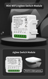 Tuya Zigbee Smart Mini Light & Curtain Control Switch - WiFi Device Control via SmartLife Google Alexa Apps