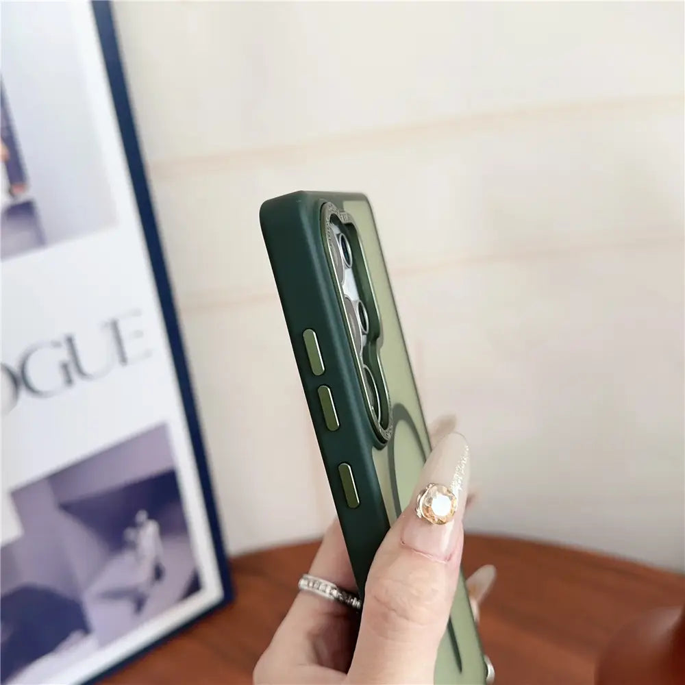 Luxury Matte Wireless Charge Lens Protect Case with Strap For Sasmung