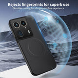 Smartphone with a carbon fiber textured, fingerprint-resistant case.