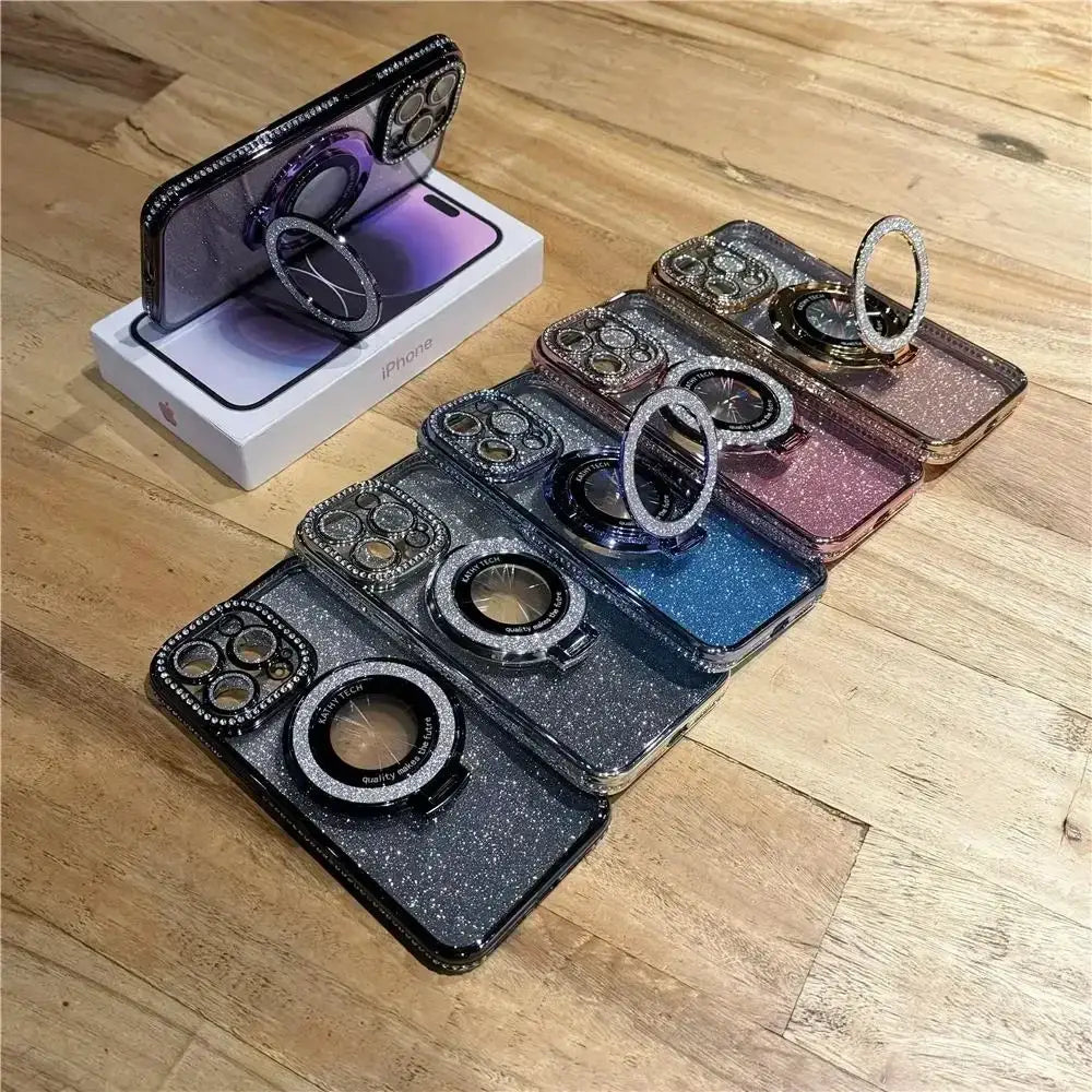 Luxury Magsafe Wireless Charging Jewelled Bling Case For iPhone 16 11