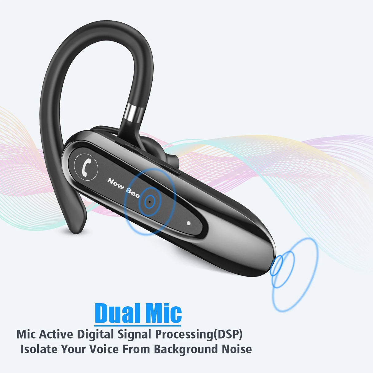 Black wireless headset.