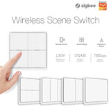 Tuya ZigBee Wireless 4-Panel 12 Light Switch & Scene Controller - WiFi Automation Control via SmartLife Google Alexa Apps