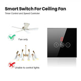 Tuya Smart Ceiling Fan Switch with Intelligent Remote Timer And Speed Control - WiFi Control via SmartLife Google Alexa Apps