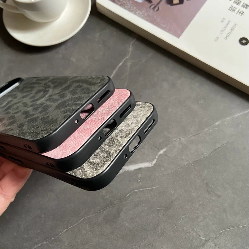 Luxury Pastel Leather Texture Leopard Print Design Wireless Charge Case For Google Pixel 5a 6a 7a 8a 9a 6 7 8 9 Pro Xl