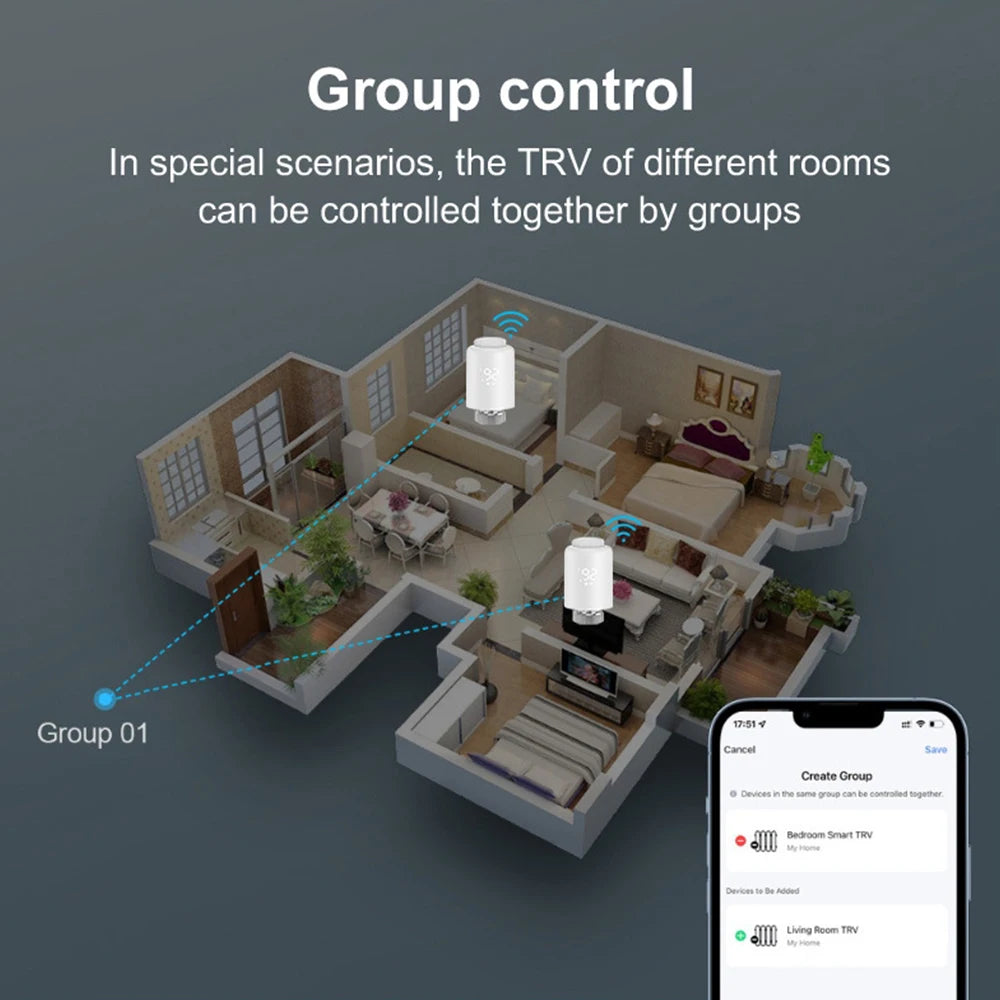 Tuya Zigbee Smart Thermastat Radiator Valve - Temperature Wifi Controlled via SmartLife Google Alexa Apps