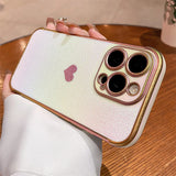 Luxury Plating Heart Design Lens Protect Case For iPhone 16 12 13 14 15 11 Pro Max Plus