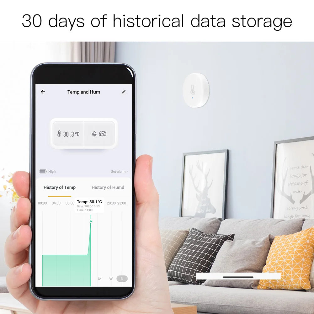 Tuya ZigBee Smart Temperature And Humidity Sensor - WiFi Monitor & Control via SmartLife Google Alexa Apps