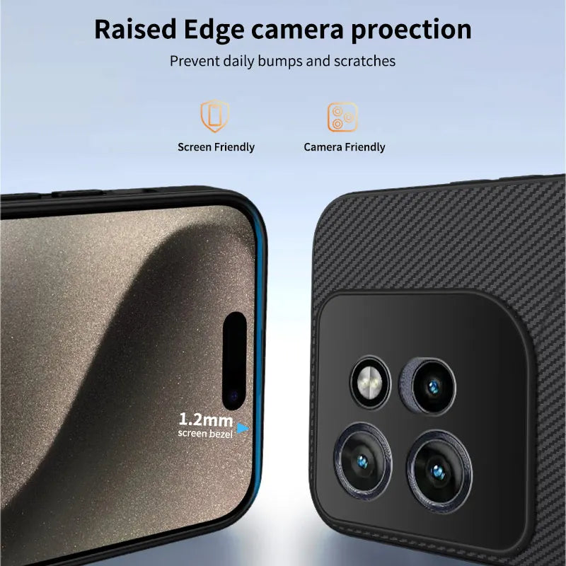 Shockproof Wireless Charging Matte Fibre Texture Lens Protect Case For Motorola Moto Edge 50 NEO