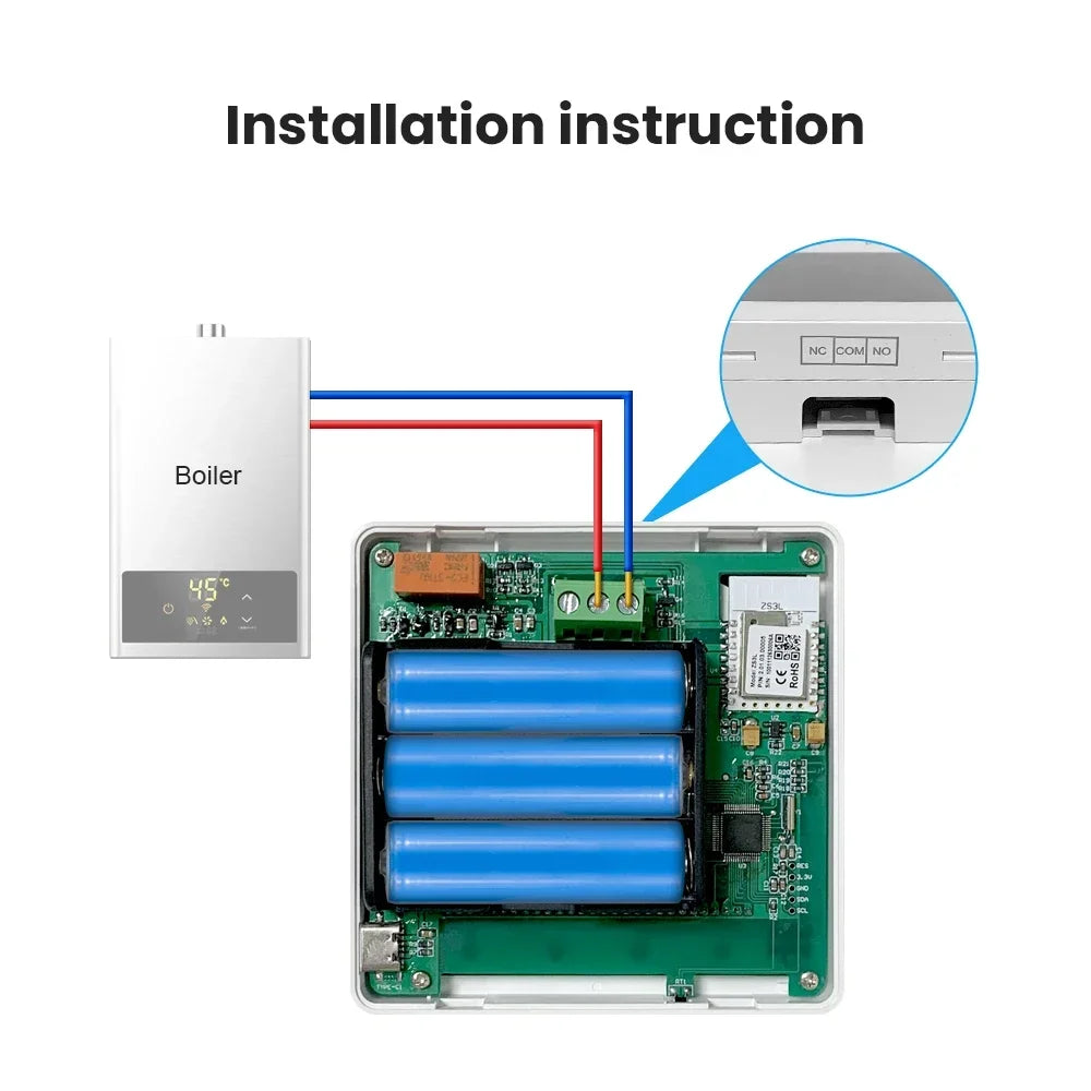 Tuya Zigbee Water Boiler Thermostat Display Monitor - WiFi Temperature Control via SmartLife Google Alexa Apps