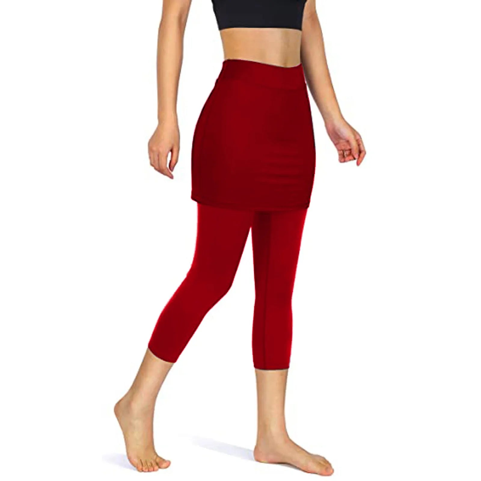 Leggings de Sport à jupe de Tennis pour poches de Fitness, Yoga élastique