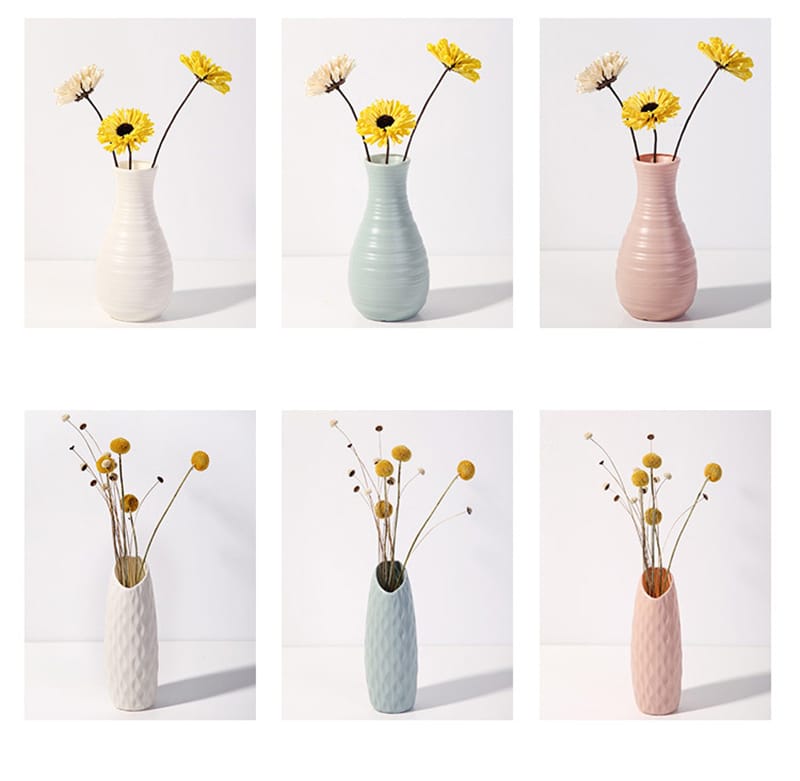 Moderne Kunststoffvase im nordischen Stil für kleine frische Blumen –