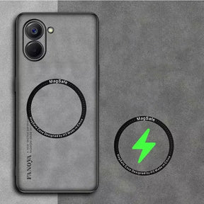 A grey smartphone case with a MagSafe ring.