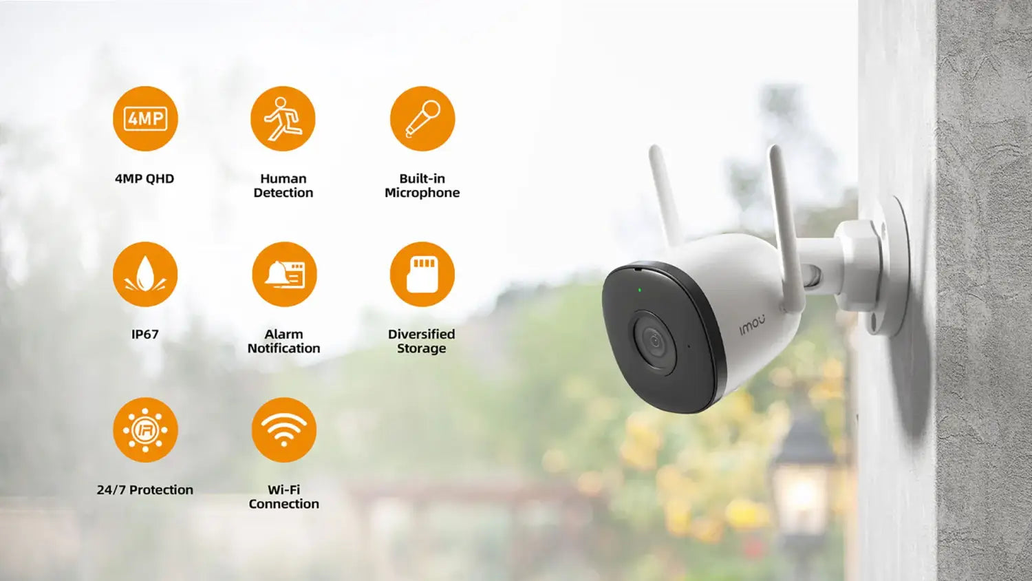 Wireless IR Network Camera with Smart Human/Animal/Vehicle Contour Sensor -  IP65 - 2 MP