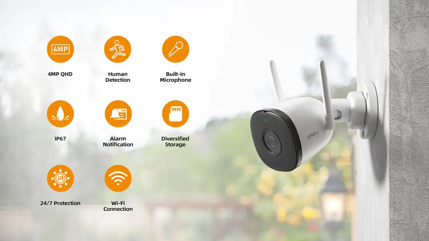 IMOU Bullet 2C 2MP 4MP Wifi caméra suivi automatique AI résistant aux intempéries